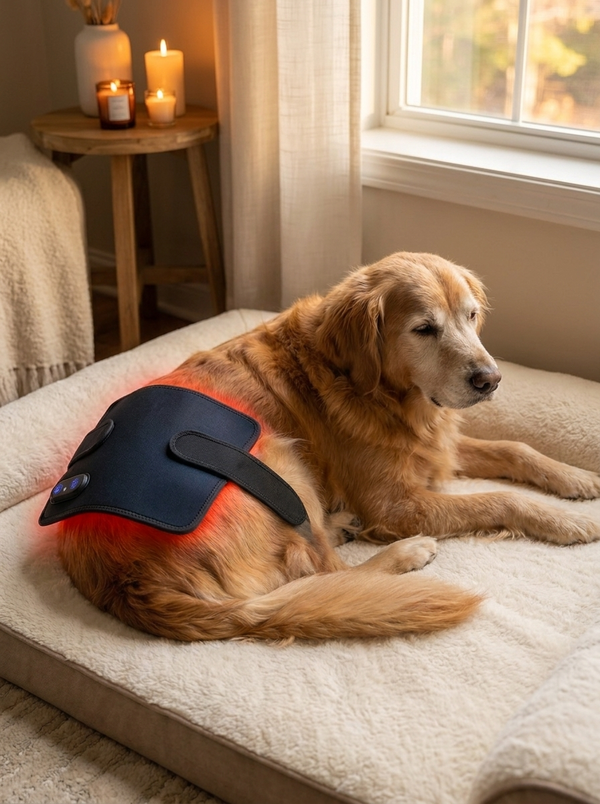 Red and near-infrared light goes to work on inflammation while your dog naps.