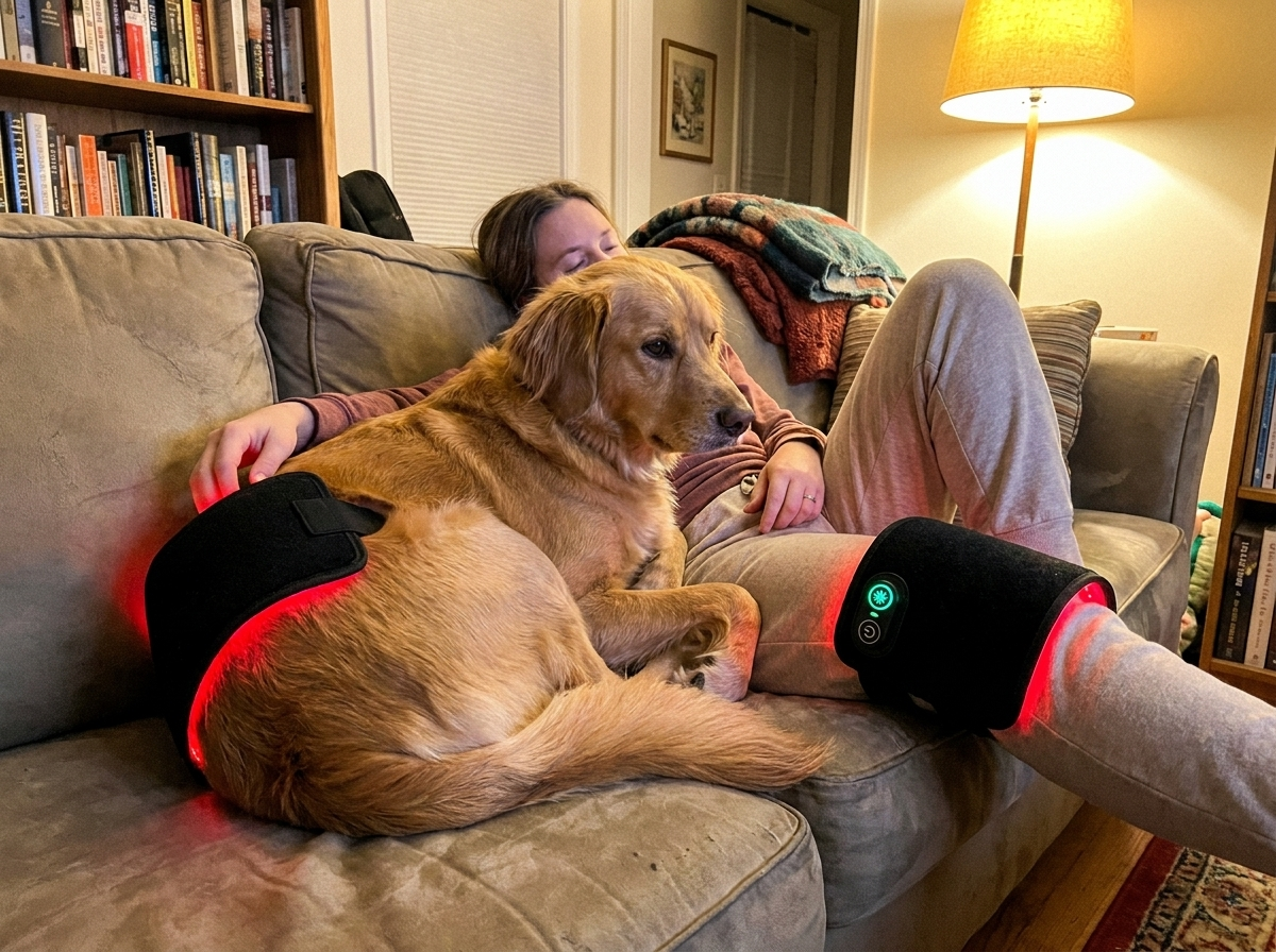 Dog using the Wagspry belt